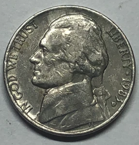 1983 D jefferson nickel ERROR misplaced - HIGH mint mark RARE - Picture 1 of 4