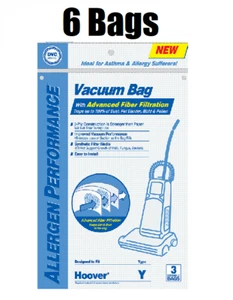 (6) HEPA Hoover Style Z & Y Upright Vacuum Cleaner Bags Windtunnel SAVVY - Picture 1 of 1
