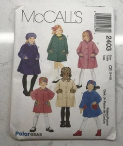 Abrigo y sombrero vintage McCall’s Polargear #2403 niñas sin forro 3 tallas (3-4-5) CORTE - Imagen 1 de 5