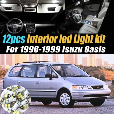 Paquete de kit de luces LED interiores de coche súper blancas de 12 piezas para Isuzu Oasis 1996-1999 Foto 1 de 4