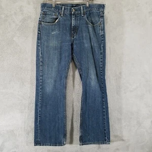Pantalones de mezclilla Levis 527 para hombre 34x30 azul corte bota vaquero rancho ropa de trabajo desgastados - Imagen 1 de 12