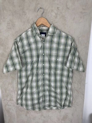 Men's Wrangler Pearl Snap Short Sleeve Shirt Size L Large Striped Casual Summer - Image 1 of 4