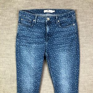 Vineyard Vines Jeans Women 30 Blue Star Polka Dot Skinny Ankle High Rise Stretch