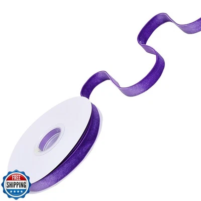Ribest Purple Velvet Ribbon 5/8 Inch Continuous 10 Yards Christma - Image 1 of 4