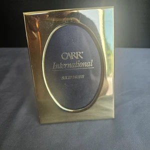 CARR Solid Brass Oval Photo Picture Frame 3.25 x 4.5” - Picture 1 of 4