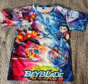 CAMISETA BEYBLADE BURST ESTAMPADO INTEGRAL Pequeña Ligera VALT AOI SHU KUREBAI - Imagen 1 de 10