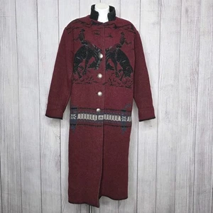 Abrigo Bronco Vintage Wooded River Lana Western, Hecho en EE. UU. - Talla Mediana - Imagen 1 de 10