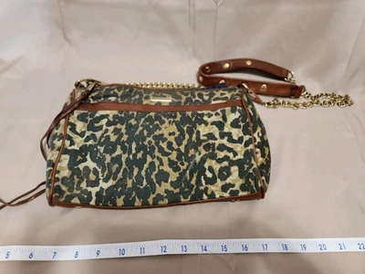 Denim Rebecca Minkoff Mac Leopardo Cuero Marrón Herrajes Dorados. Bandolera WK16 Foto 1 de 4