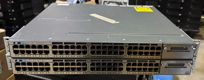 Lot of 2 Cisco WS-C3750X-48PF-S 48 Port PoE Gigabit Switch — 第 1/4 张图片