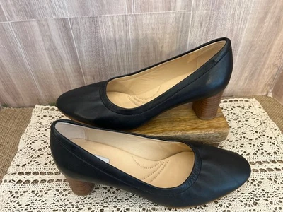 женщины Clarks Isabella черный блок каблук кожаный насос/обувь размер 9,5 - Изображение 1 из 4