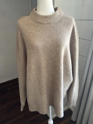 Свитер женский Uniqlo 3XL бежевый кремовый суфле пряжа ложный вырез длинный рукав комфорт - Изображение 1 из 4