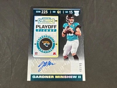 2019 PANINI CONTENDERS GARDNER MINSHEW II #186 ROOKIE PLAYOFF TICKET AUTO 48/99 - Image 1 of 2
