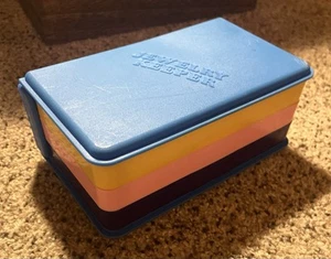 Vintage 1988 Emson Plastic Jewelry Keeper Storage Box Travel Organizer Trifold - Picture 1 of 17