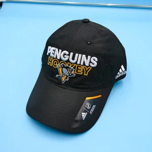 Adidas Pittsburgh Penguins Sombrero Para Hombres Correa Trasera Media Y2K De Colección Negro NHL Nuevo Gimnasio - Imagen 1 de 11