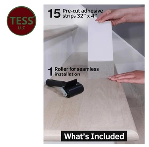 Nastro Antiscivolo per Pedane per Scale 32"x4" (Confezione da 15) - Strisce Trasparenti Antiscivolo per Interni - Foto 1 di 8