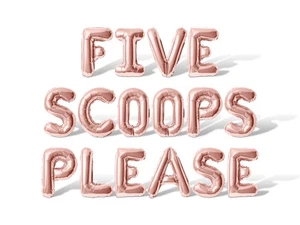 FIVE SCOOPS PLEASE Letter Balloon Banner - DIY 5th Birthday Party Decorations - Picture 1 of 55