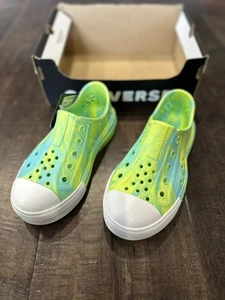 Converse Taylor All Star Play Lite CX Gummi Schuhe Kinder Größe 1 grün blau - Bild 1 von 7