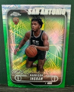 2024-25 Chrome #179 Harrison Ingram Green Topps Logo San Antonio Spurs RC - Picture 1 of 2