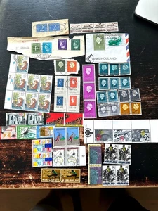 Netherlands Lot of Cover Fragments, Blocks and Pairs, some High Value Stamps - Picture 1 of 1