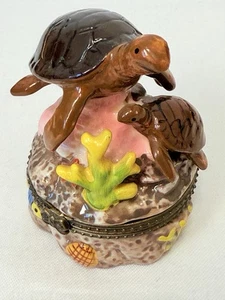 Vintage Direct Connections Co. Meeresschildkröten aufklappbare Schmuckschatulle - Bild 1 von 12