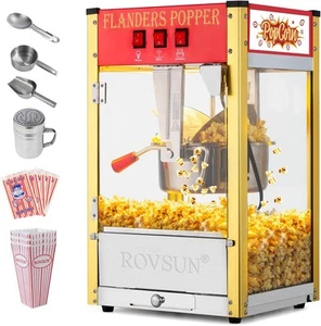 Commercial Movie Theater Popcorn Machine w/ 8 oz Kettle, Countertop Popper Maker - Picture 1 of 8