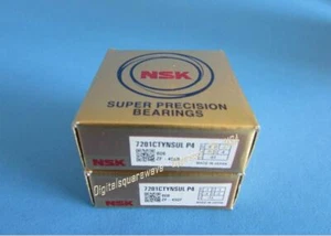  NSK 7201CTYNSULP4 Abec-7 Super Precision Spindle Bearings. Matched Set of Two - Picture 1 of 3