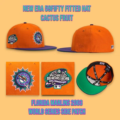 Gorra ajustada New Era Florida Marlins Cactus Fruit 59FIFTY Serie Mundial 2003 7 5/8 Foto 1 de 4