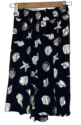 Pantalones Cortos Casien Swinger Para Mujer Longitud Midi  Culottes Negro Blanco Floral Pequeño Foto 1 de 4