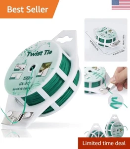 328ft Twist Ties for Gardening & Office Organization - Green Garden Plant Ties - Picture 1 of 9