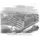 LONDON The Cancer Hospital at Brompton - Antique Print 1859