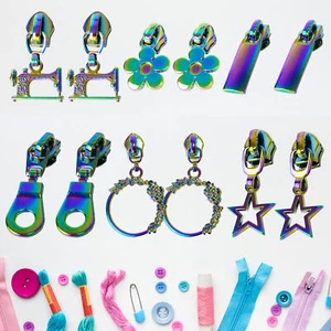 Deslizadores creativos de bobina de nailon tirar cremalleras de diseño de cremallera de metal para reparación - Imagen 1 de 20