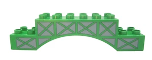 Lego Duplo 2X10X2 Green Brick Bridge Arch With Girder Pattern Road Traffic 51704 - Picture 1 of 4