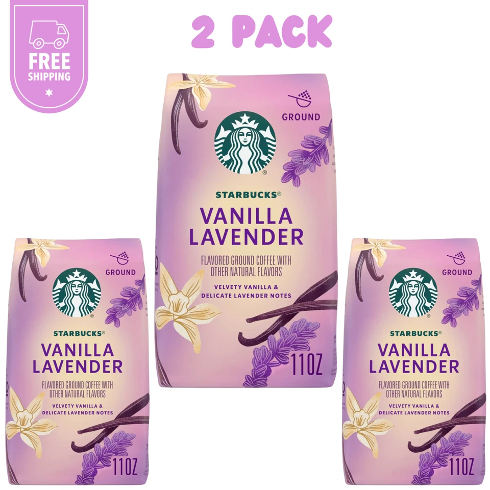 Starbucks Ground Coffee Lavender Vanilla Velvety Delicate 11Oz LIMITED