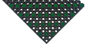 Gummi-Fußmatte Super Strong mit 72 Bürsten 75 x 50 cm grün Fußabtreter Matte - Bild 1 von 4