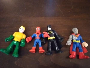 DC Comics 4 Pc Lot -Aquaman, Spiderman, Superman,Batman 2-3" Figures - Picture 1 of 13