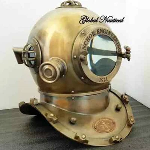 Vintage Antique 18 Inch Diving Divers Helmet Deep Sea 1921 Anchor Engineering - Picture 1 of 6