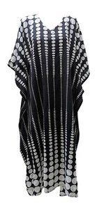 Women's Plus Size Kaftan Handmade Polka Dot Maxi Free Size Up To 36 - Picture 1 of 8