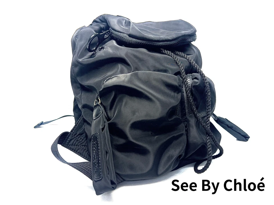 Mochila See by Chloe joy lider preta náilon autêntica - Imagem 1 de 4