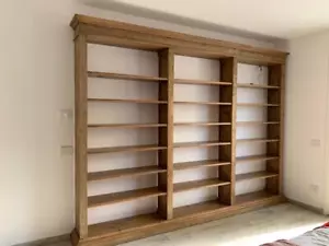 BELLISSIMA LIBRERIA SU MISURA IN LEGNO ANTICO NATURALE - Foto 1 di 6