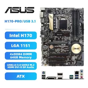 Intel H170 Mainboard ASUS H170-PRO/USB 3.1 LGA1151 DDR4 für 6th Core i7/i5/i3 - Bild 1 von 8