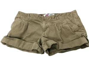 Piper & Blue Corduroy Shorts Womens Juniors 11 Daisy Dukes Cuffs Pleated Front - Picture 1 of 12