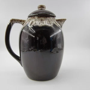 Vintage Pfaltzgraff Mid Century Gourmet Brown Drip Glaze Coffee Pot & Lid - Picture 1 of 11