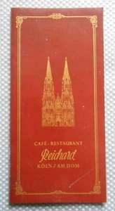 alte Speisekarte Cafe Reichard Köln / am Dom von 1978 Cologne - Bild 1 von 1