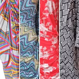 Tela de jersey de lycra elástica de 4 vías con tacto de seda estampada material de confección - Imagen 1 de 7