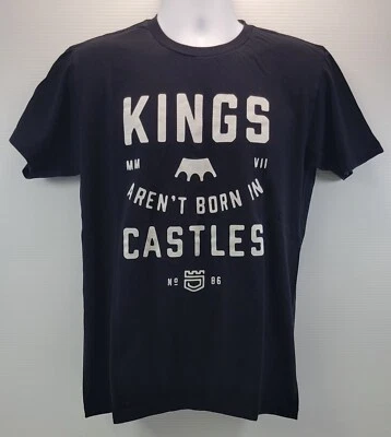 D) Dethrone Royalty Men Kings in Castles Graphic Black Large Cotton T-Shirt - Image 1 of 4
