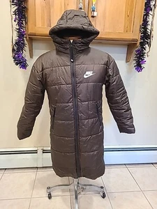 Nike Therma-FIT Repel Puffer Coat Parka Brown DX1798-237 Womens Size XS Oversize - Picture 1 of 13