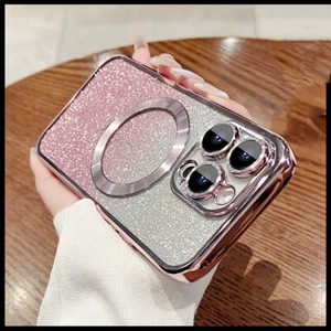 Funda transparente magnética MagSafe para iPhone 15 14 13 12 11 Pro Max delgada con brillo - Imagen 1 de 17