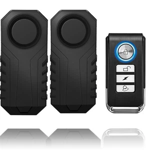 113dB Wireless Anti-Theft Vibration Motorcycle Bike Security Alarm Remote 2 Pack - Picture 1 of 12
