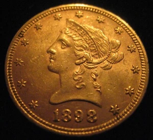 MDS USA TEN 10 DOLLARS 1898 "CORONET LIBERTY HEAD", GOLD #PS - Bild 1 von 2