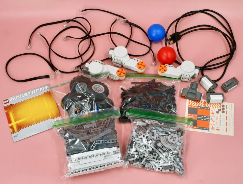 Retired Lego Mindstorms NXT 8527 Parts Lot CD Sensors Tires Cables Motors Axles - Image 1 of 4